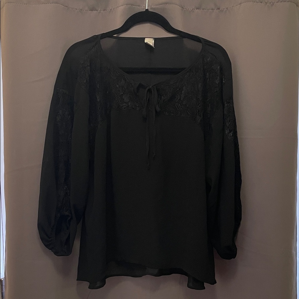 Paper Crane Black Lace Blouse